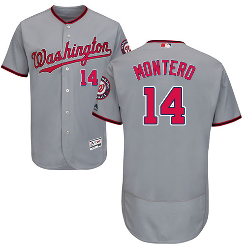 Nationals #14 Miguel Montero Grey Flexbase Authentic Collection Stitched MLB Jersey - Click Image to Close